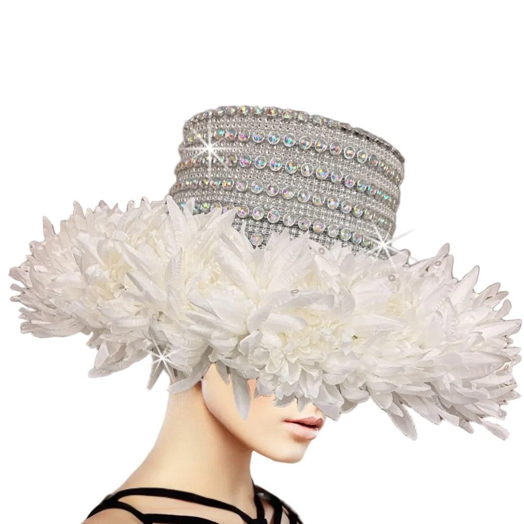 Church Hat 3490 ANEMONE-WHITE