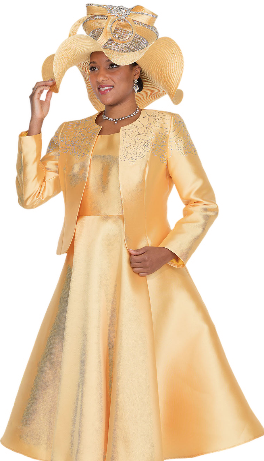 Elite Champagne 6063-GLD Jacket Dress-Hat