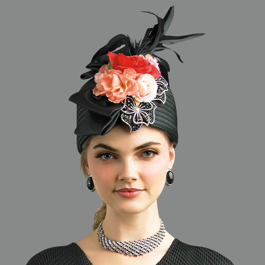 Lily And Taylor H155-BLK Church Hat