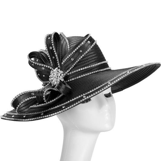 Giovanna HM1072-BLK Church Hat