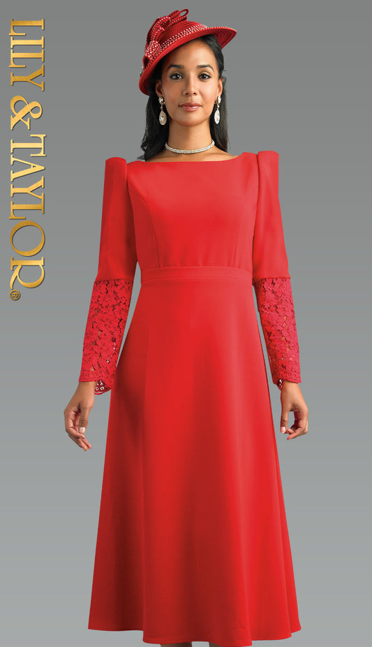 Lily and Taylor 5068-RED Church Dress