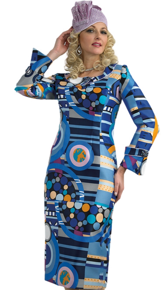 Lily And Taylor 4712-BLU-QS Church Dress