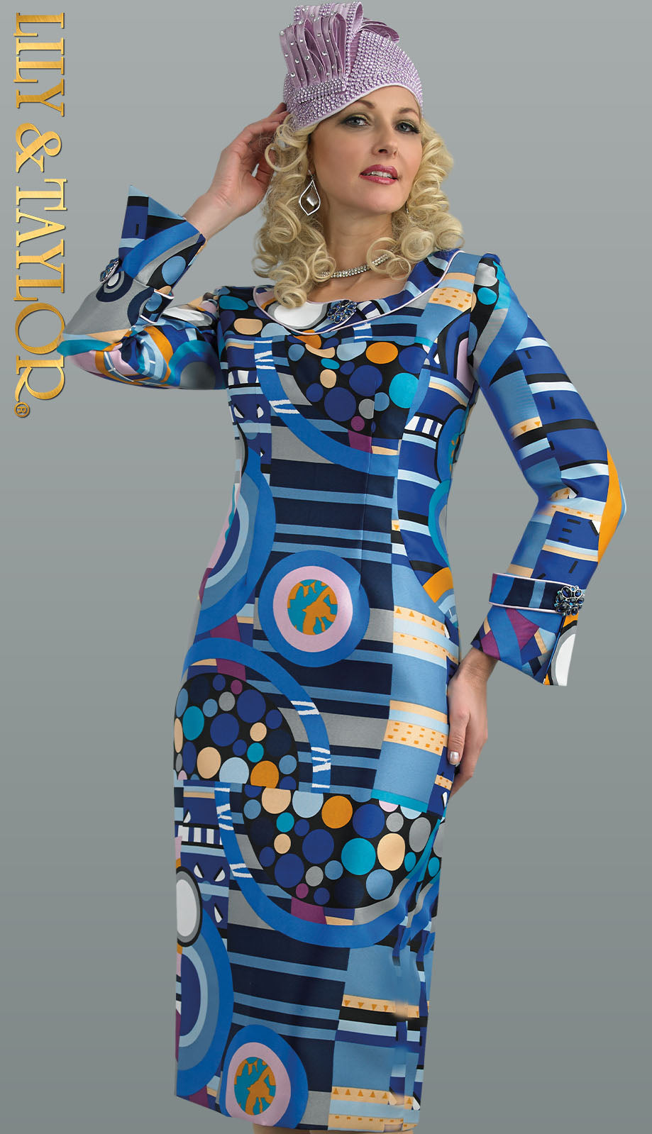 Lily And Taylor 4712-BLU-QS Church Dress