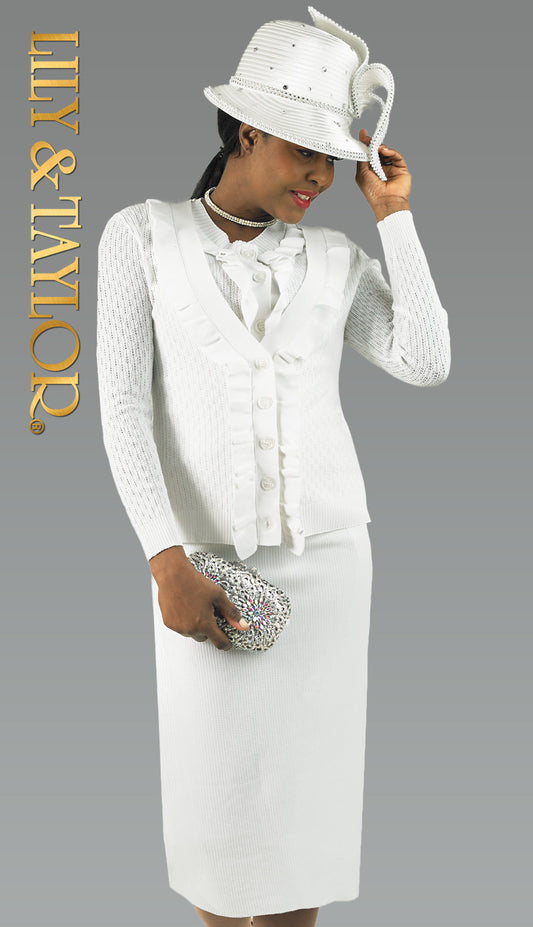 Lily And Taylor 833-WHT-HAT