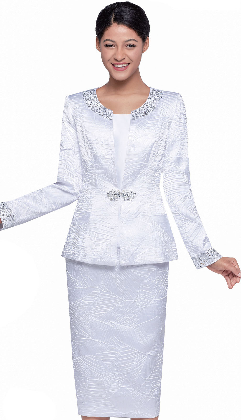 Serafina 4313-WHT Church Suit White / 14