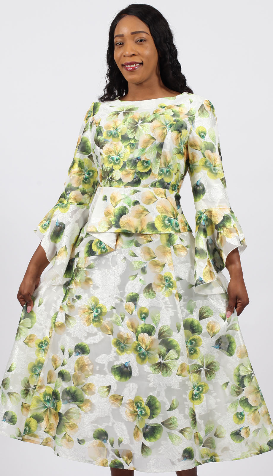 Diana Couture 8927-GRN Church Dress