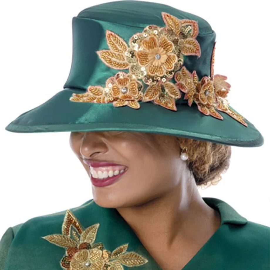 Dorinda Clark Cole 401932-GRN-H-IH Church Hat