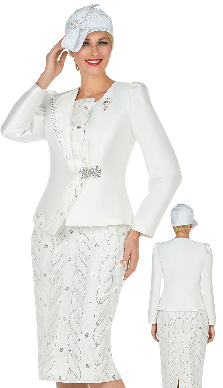 Giovanna 1152-WHT-CO Church Suit