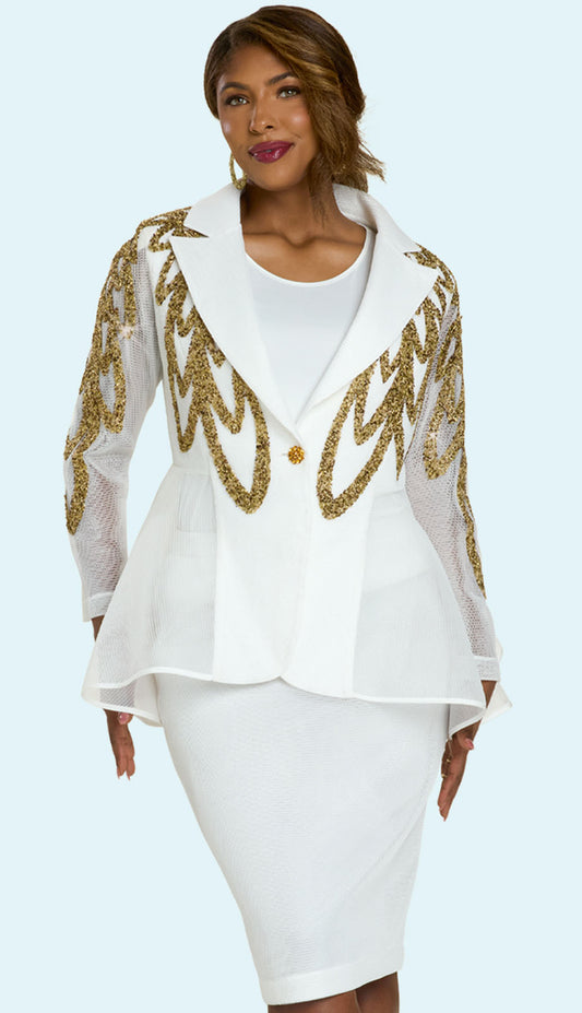 Donna Vinci 5865-WWG-QS Church Suit