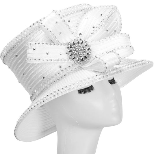 Giovanna HM1076-WHT Church Hat