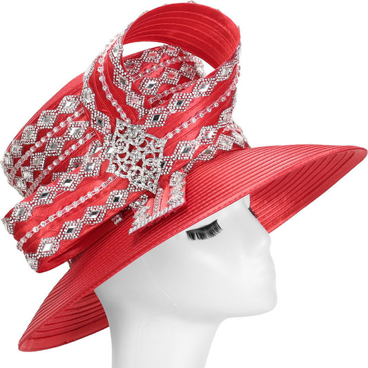 Giovanna HM1077-RED Church Hat