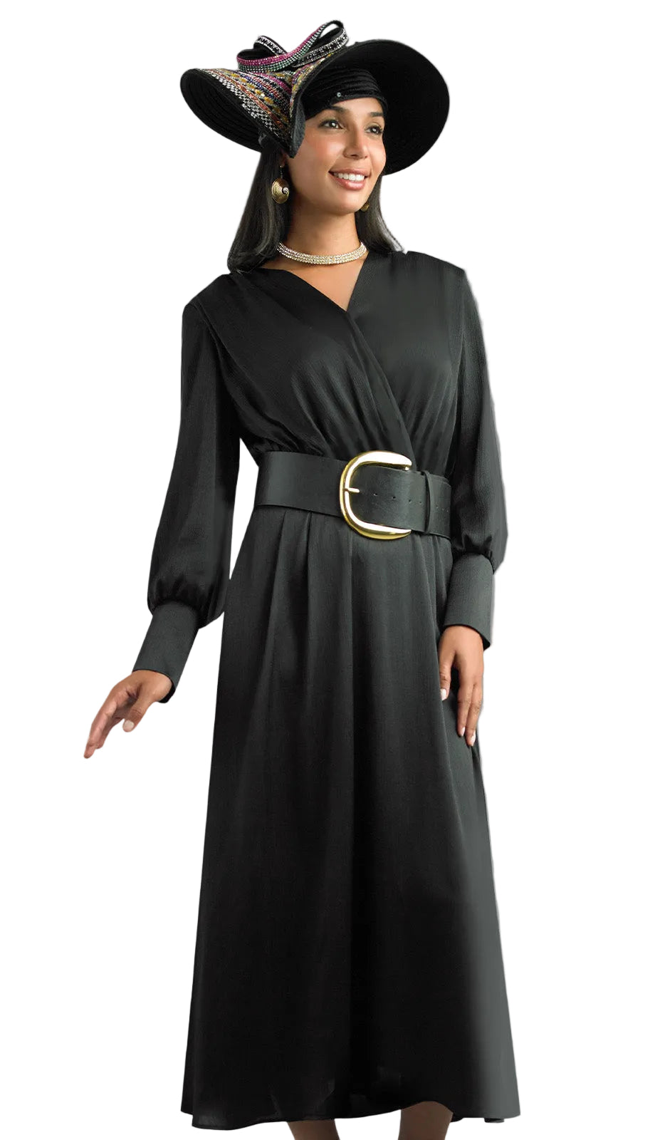 ladies church dresses and suits Sunday Best Women Church Dress 3 Piece-soft Crepe Fabric -Silver/Black Standard