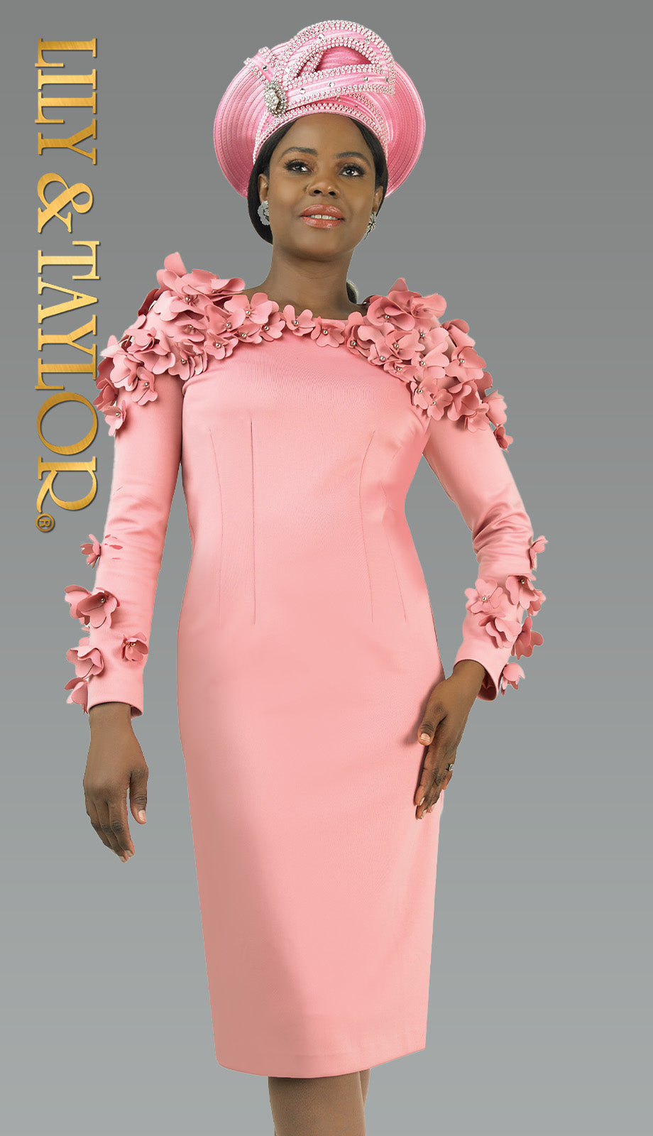 Lily And Taylor 4904-ROS Knit Church Dress Church Dress