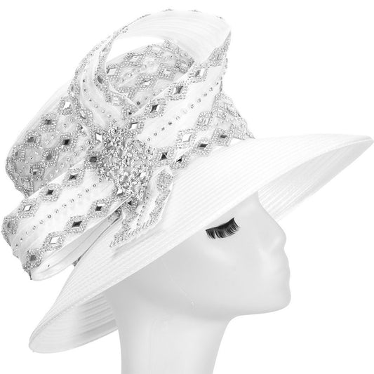 Giovanna HM1077-WHT Church Hat