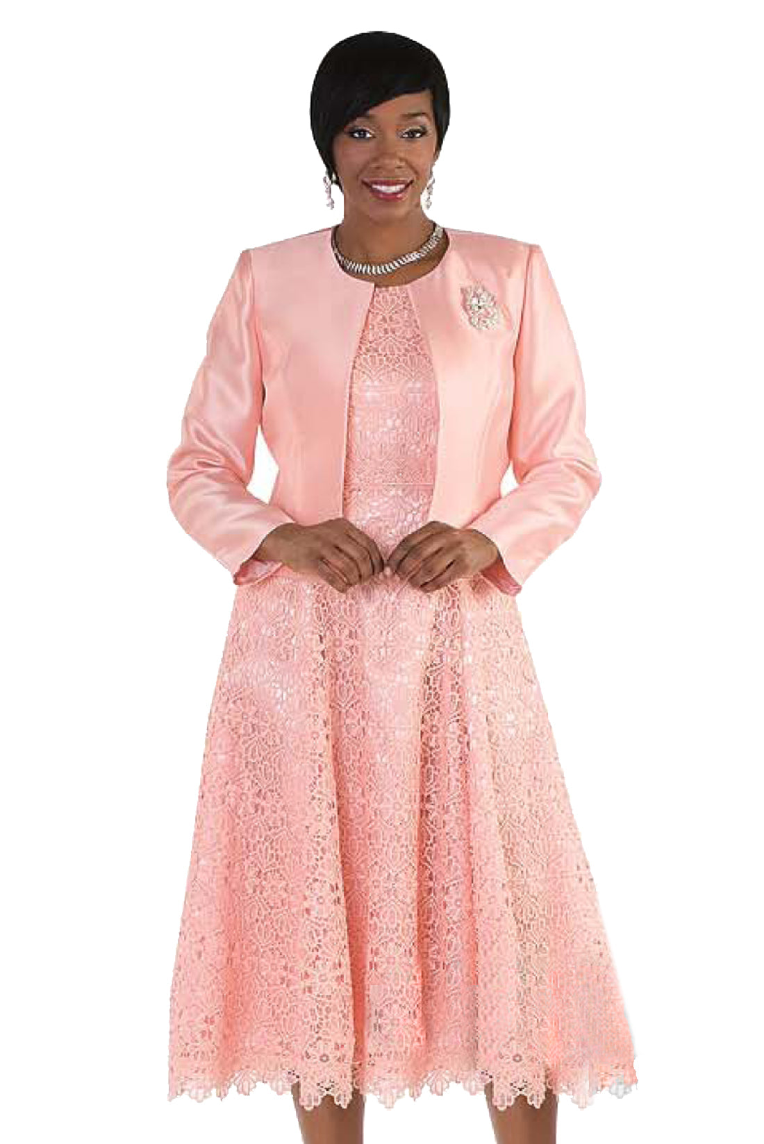 Tally Taylor 4529-PEACH-CO Church Dress