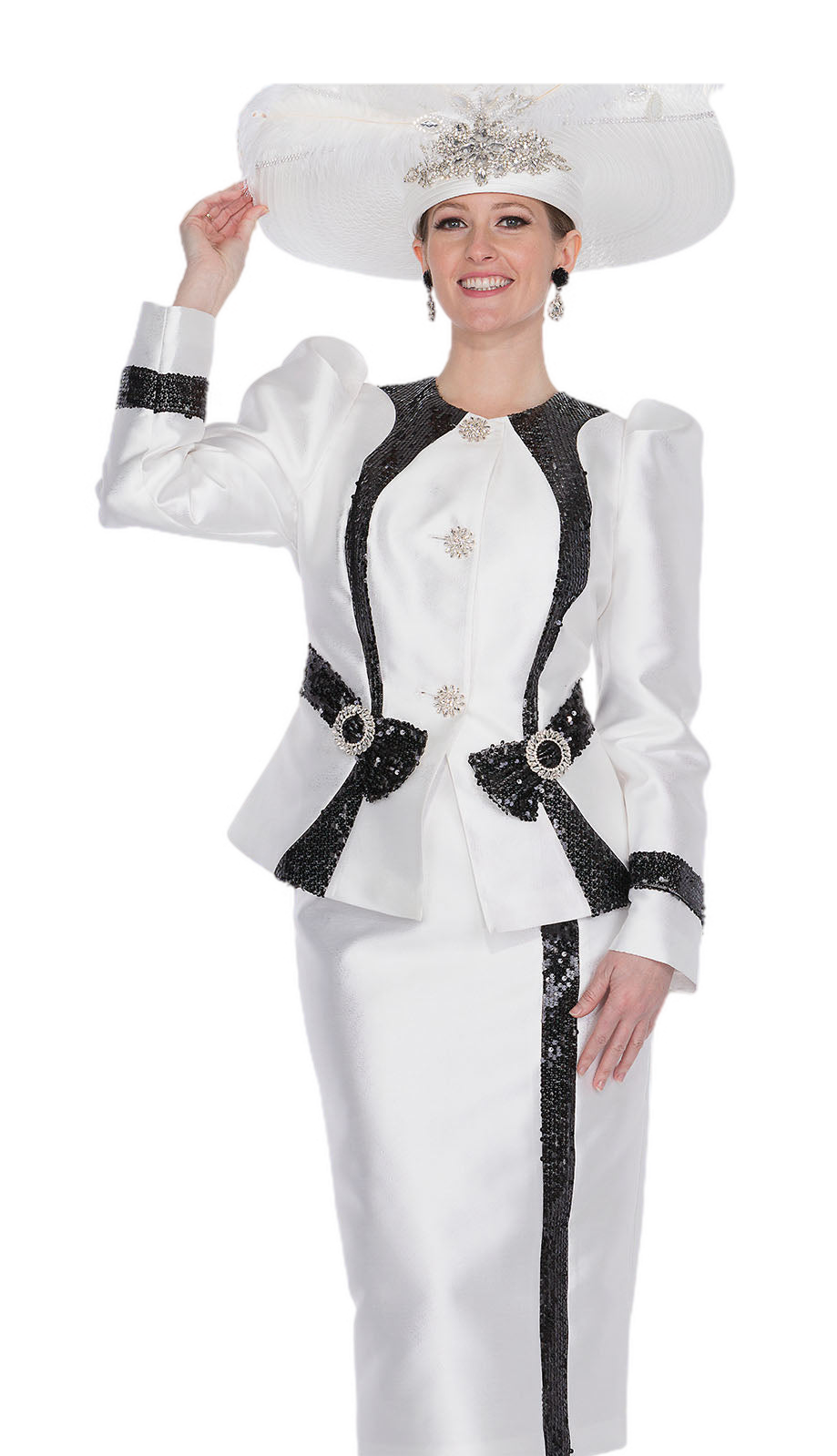 Elite Champagne 6074-WWB Church Suit-Hat