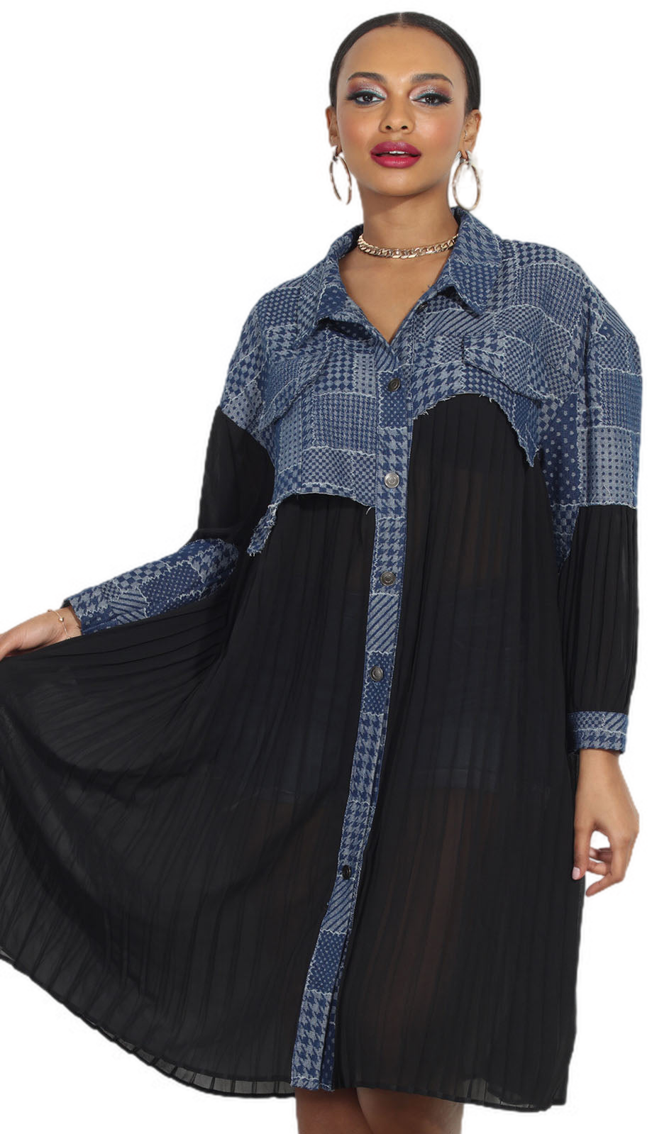 Luxe Moda LM315-BLU Dress Coat