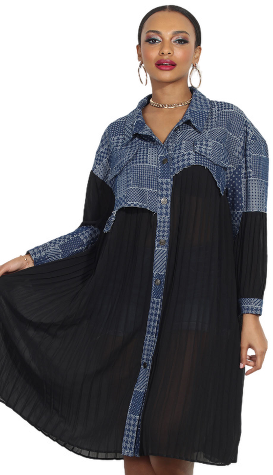Luxe Moda LM315-BLU Dress Coat