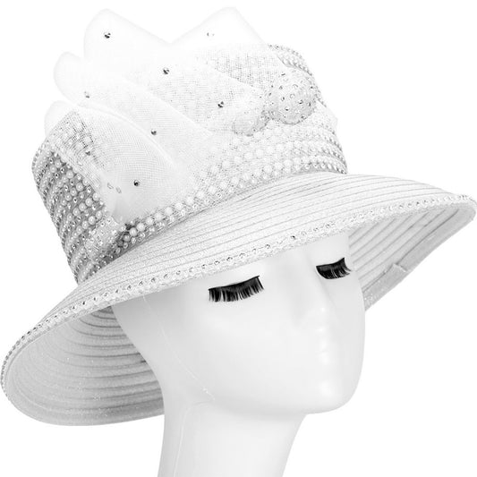 Giovanna HM1080-WHT Church Hat