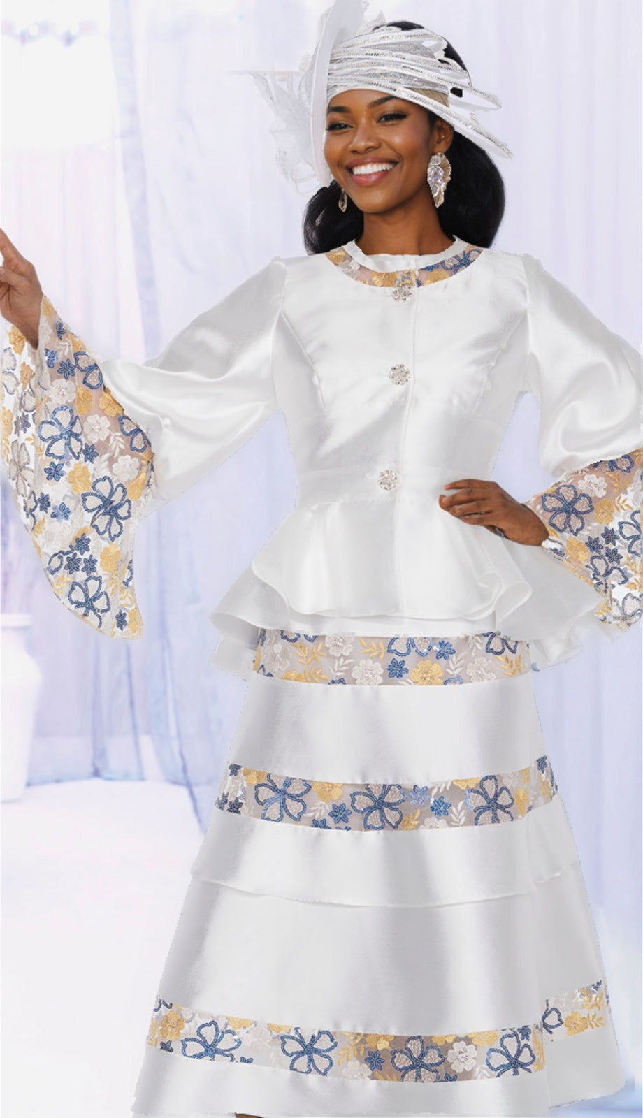 Champagne 6025-WHT-CO Church Suit