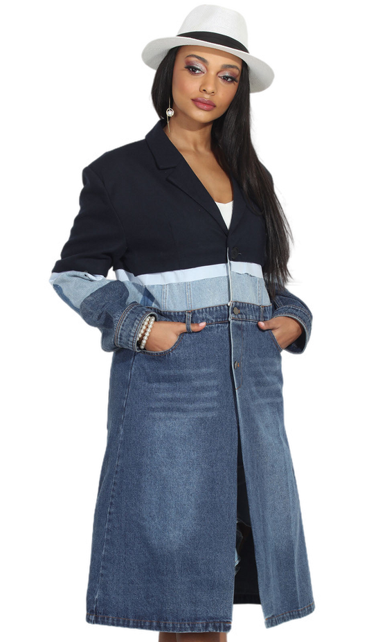 Luxe Moda LM318-BLU Coat