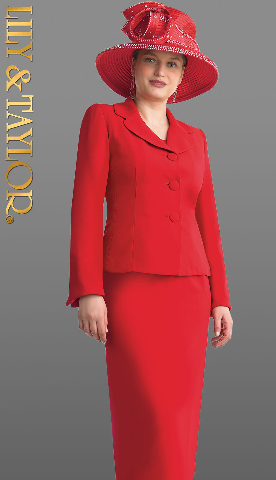 Lily And Taylor 4063-RE-QS Church Suit