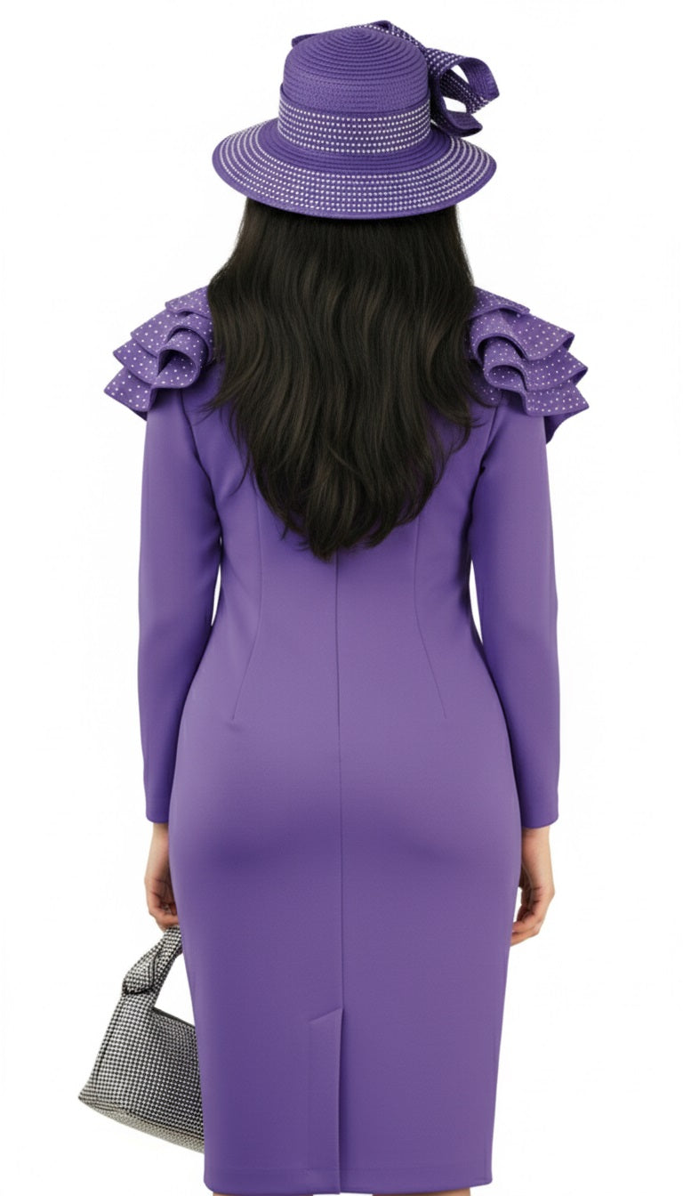 Lily And Taylor 4900-PUR Knit Church Dress Church Dress