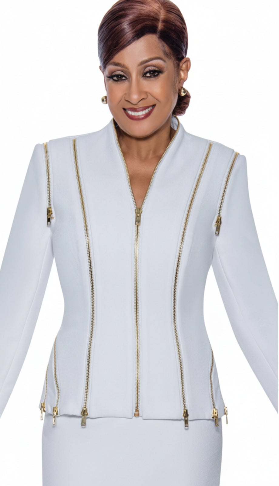 Dorinda Clark Cole 4992-WHT-QS Church Suit