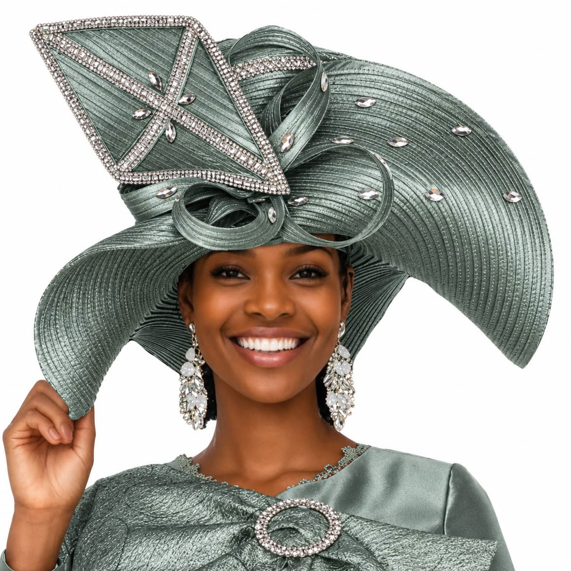Champagne H6206-SAG-IH Church Hat