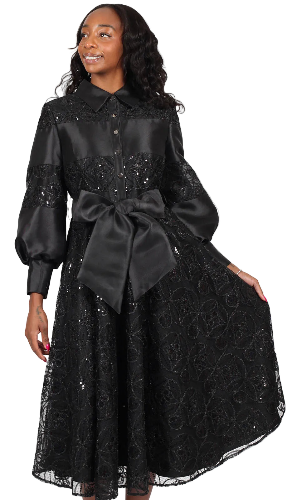 Diana Couture 9803-BLK Church Dress