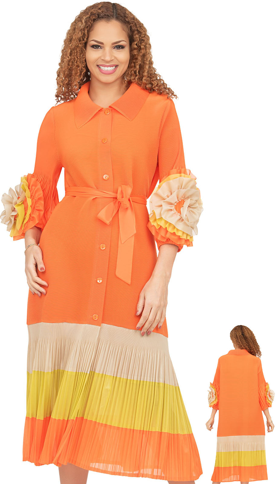 orange church dress Giovanna DP2439 Church Dress Orange / 2XL(20W-22W)