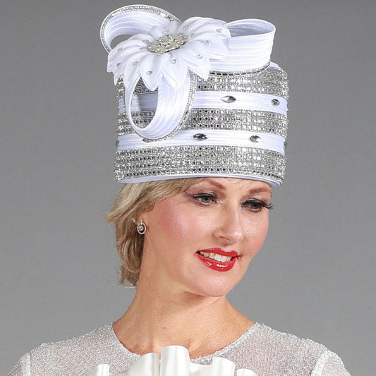 Giovanna HM1082-WHT Church Hat