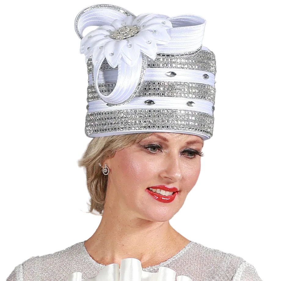 Giovanna HM1082-WHT Church Hat