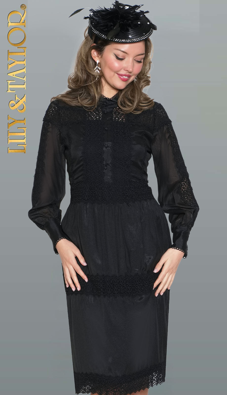 Lily And Taylor 5037-BLK Church Dress