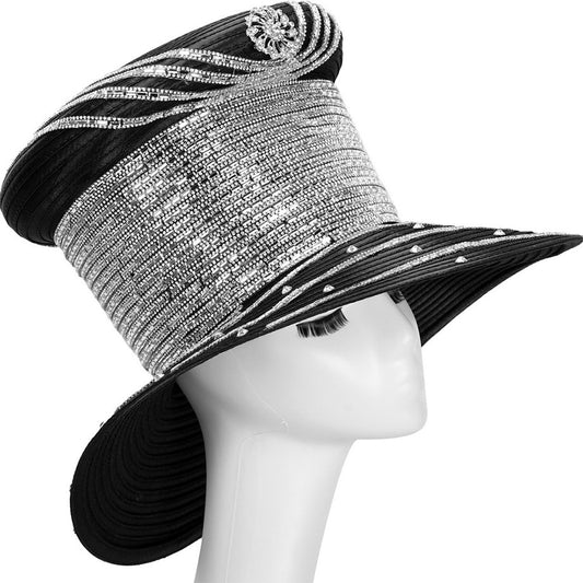 Giovanna HR22134-BLK Church Hat