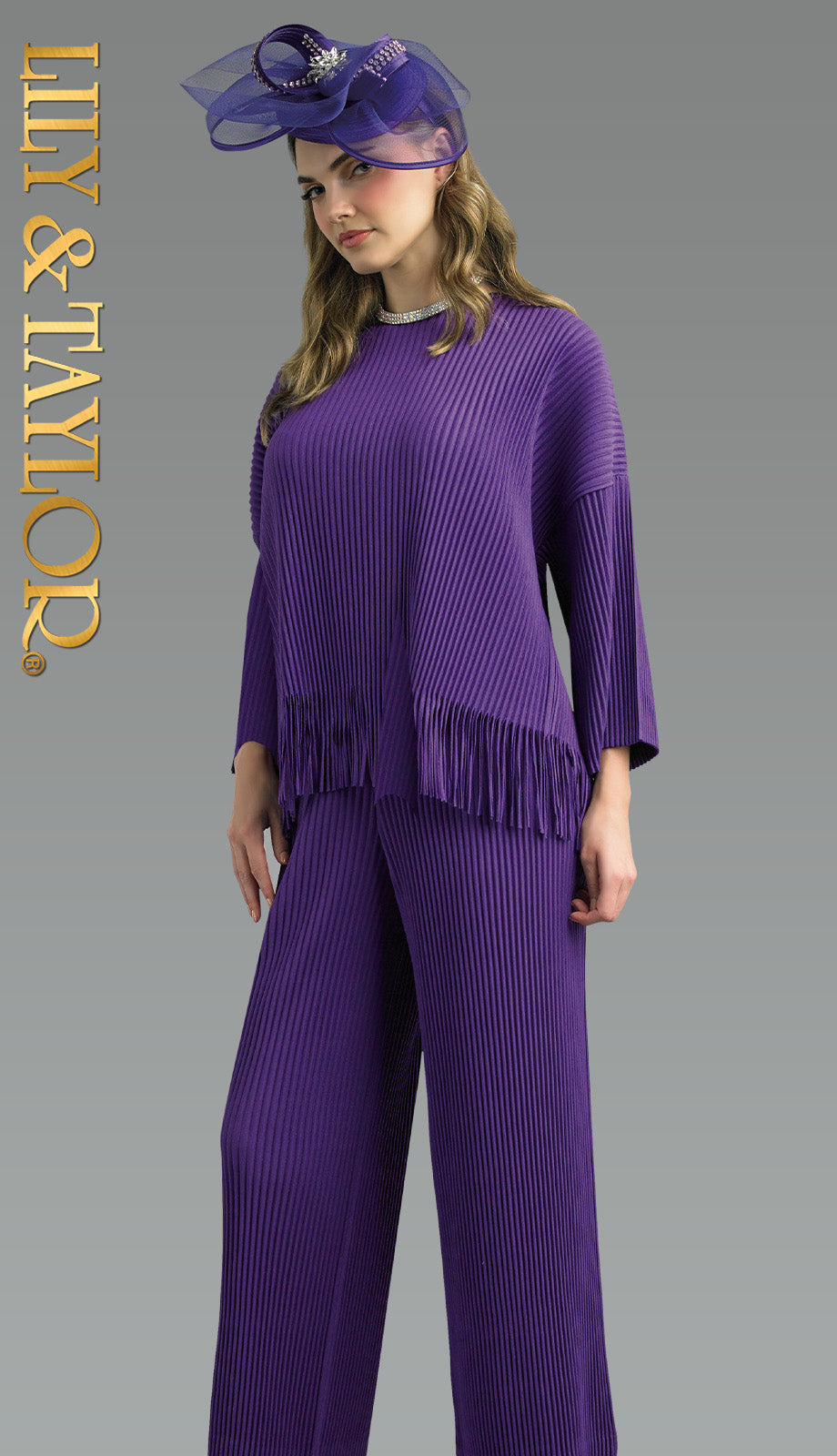 Lily and Taylor 5097-PUR Church Dress