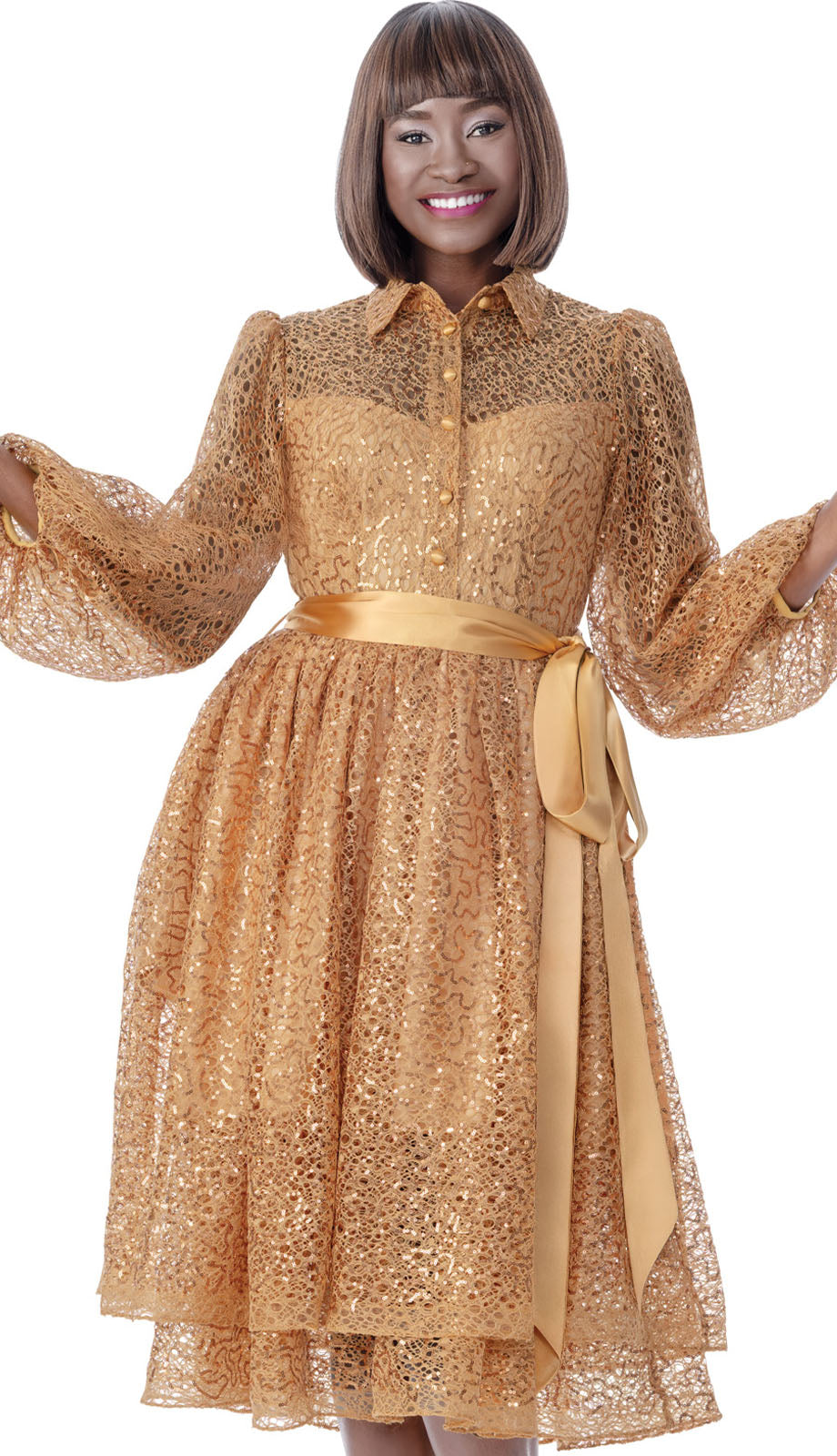 Terramina 7067-GLD Church Dress