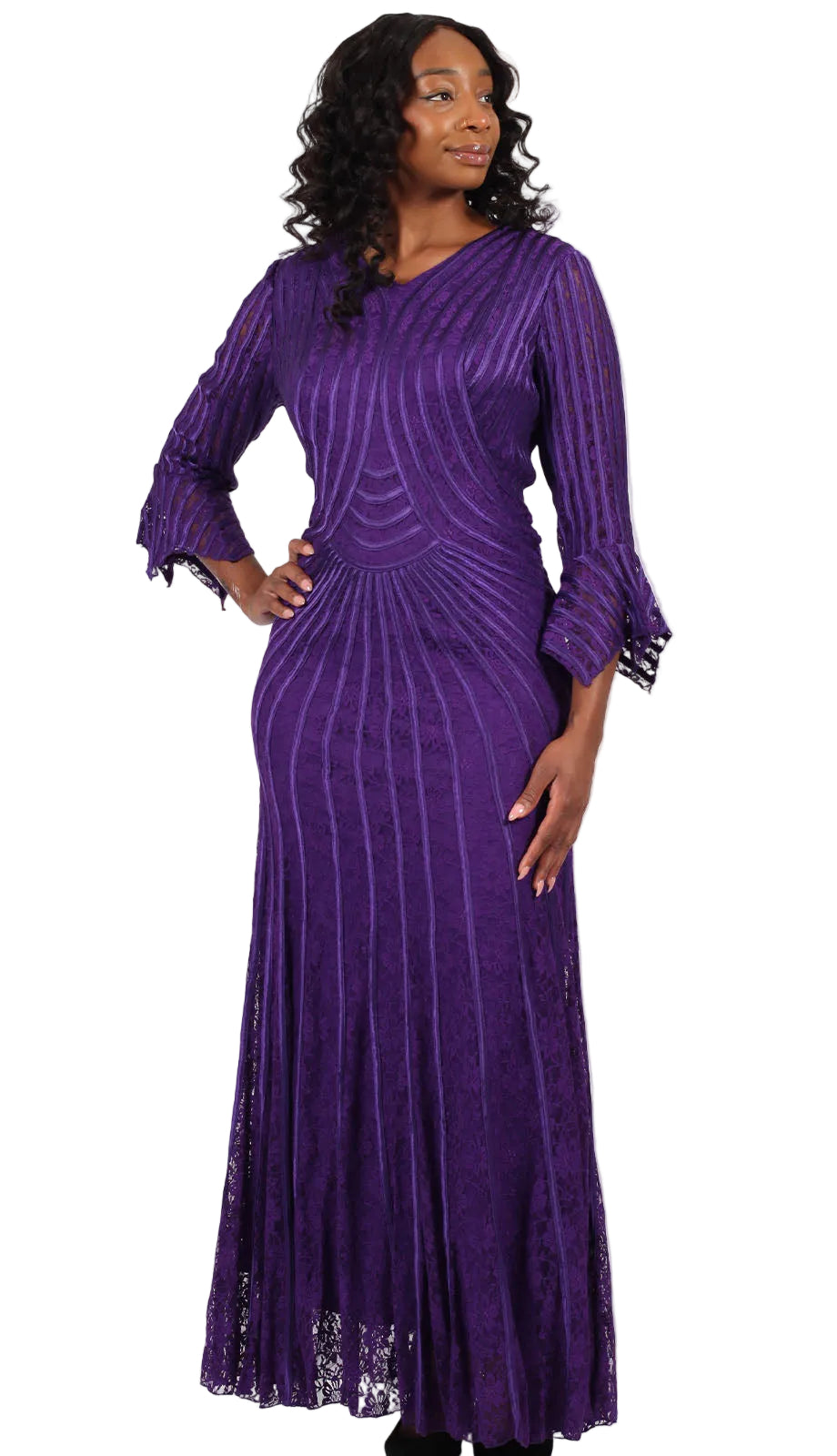 Diana Couture 8742-PUR Church Dress