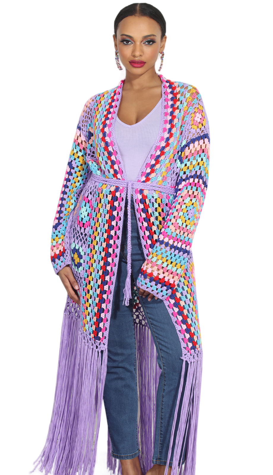 Luxe Moda LM281-LAV Long Cardigan