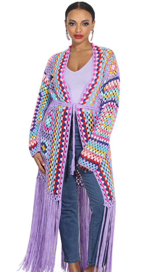 Luxe Moda LM281-LAV Long Cardigan