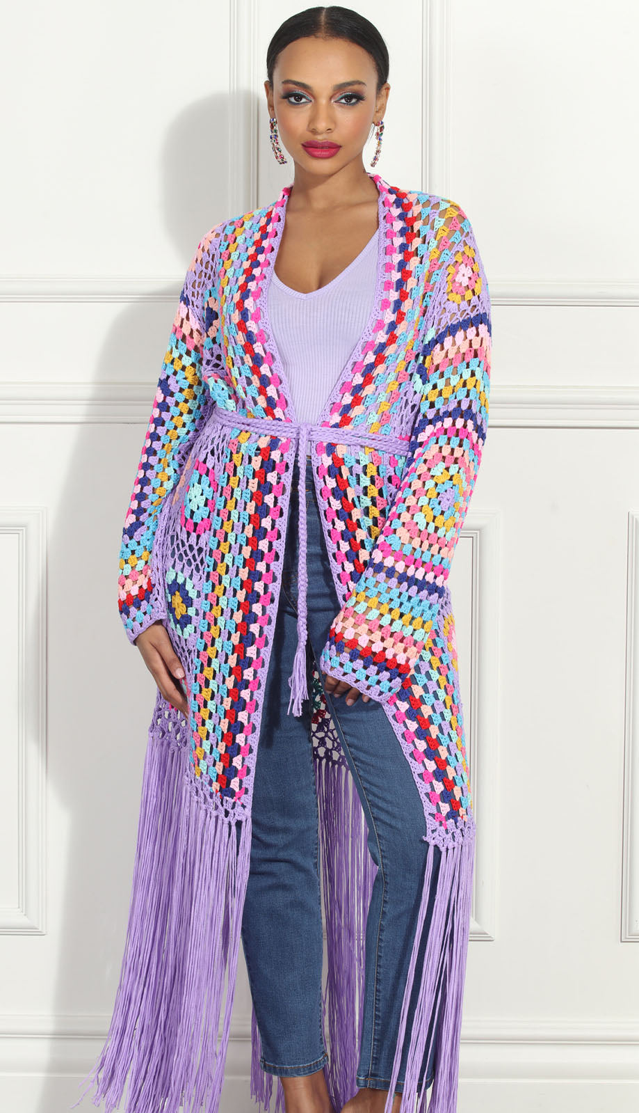 Luxe Moda LM281-LAV Long Cardigan