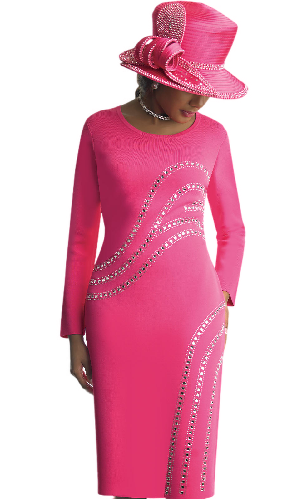 Lily and Taylor 606-FU Knit Church Dress