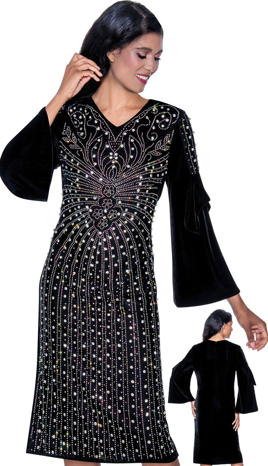 Dorinda Clark Cole 309251-BLK-QS Church Dress
