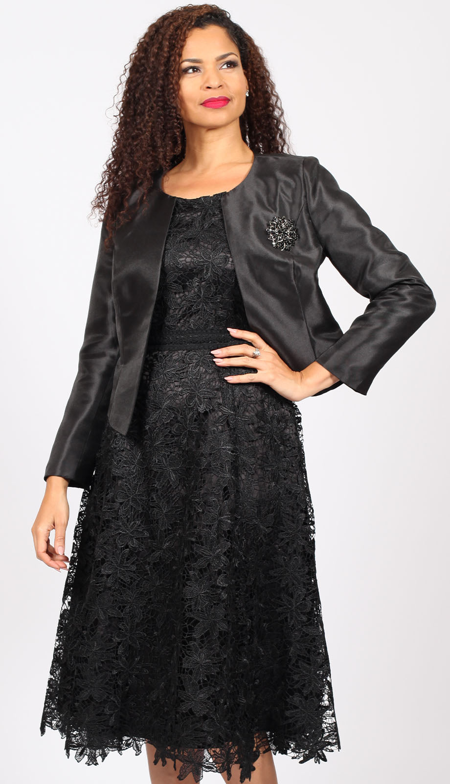 Diana Couture 8768-BLK Church Dress