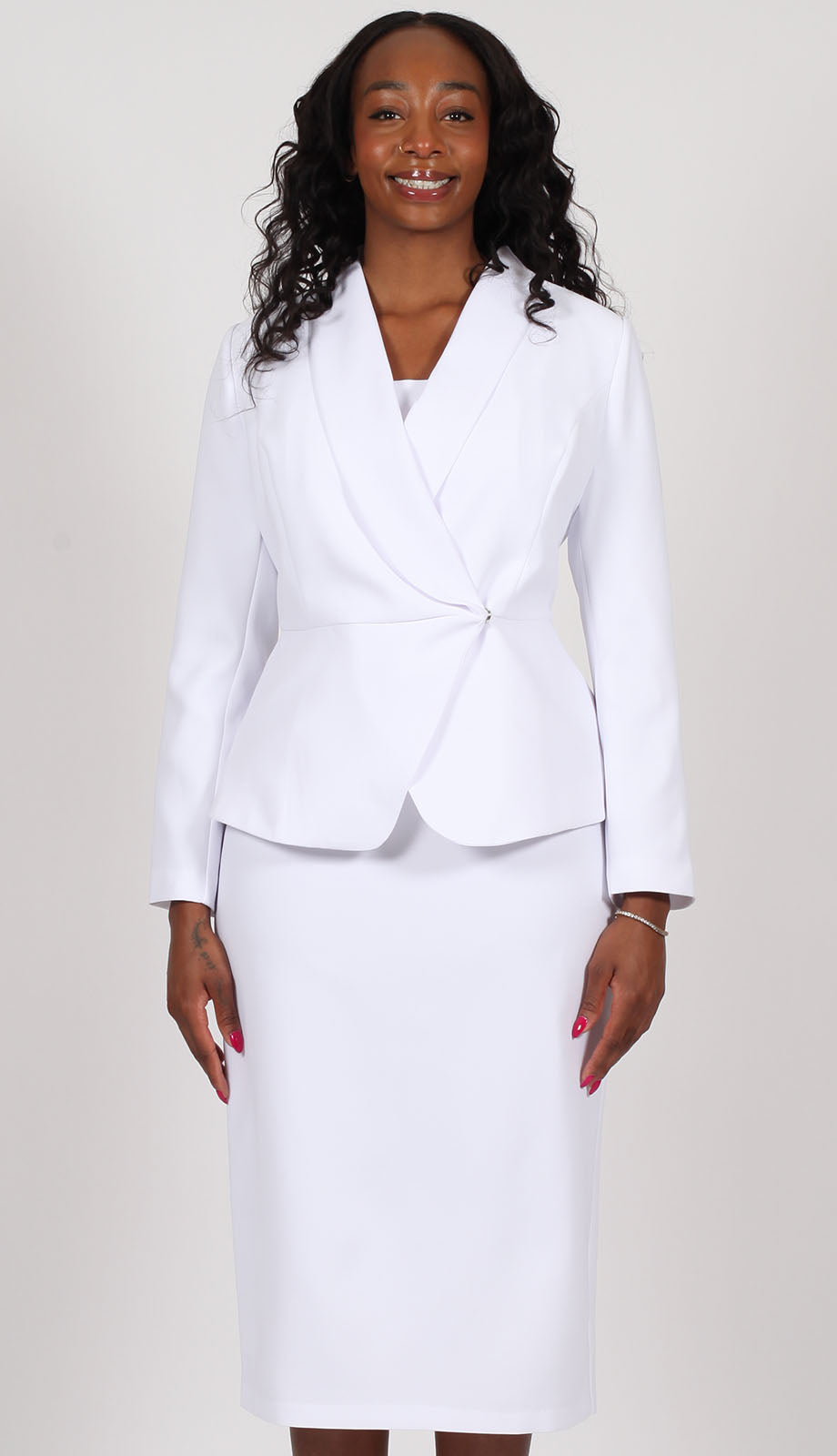 Diana Couture 9093-WHT Womens Church Suit