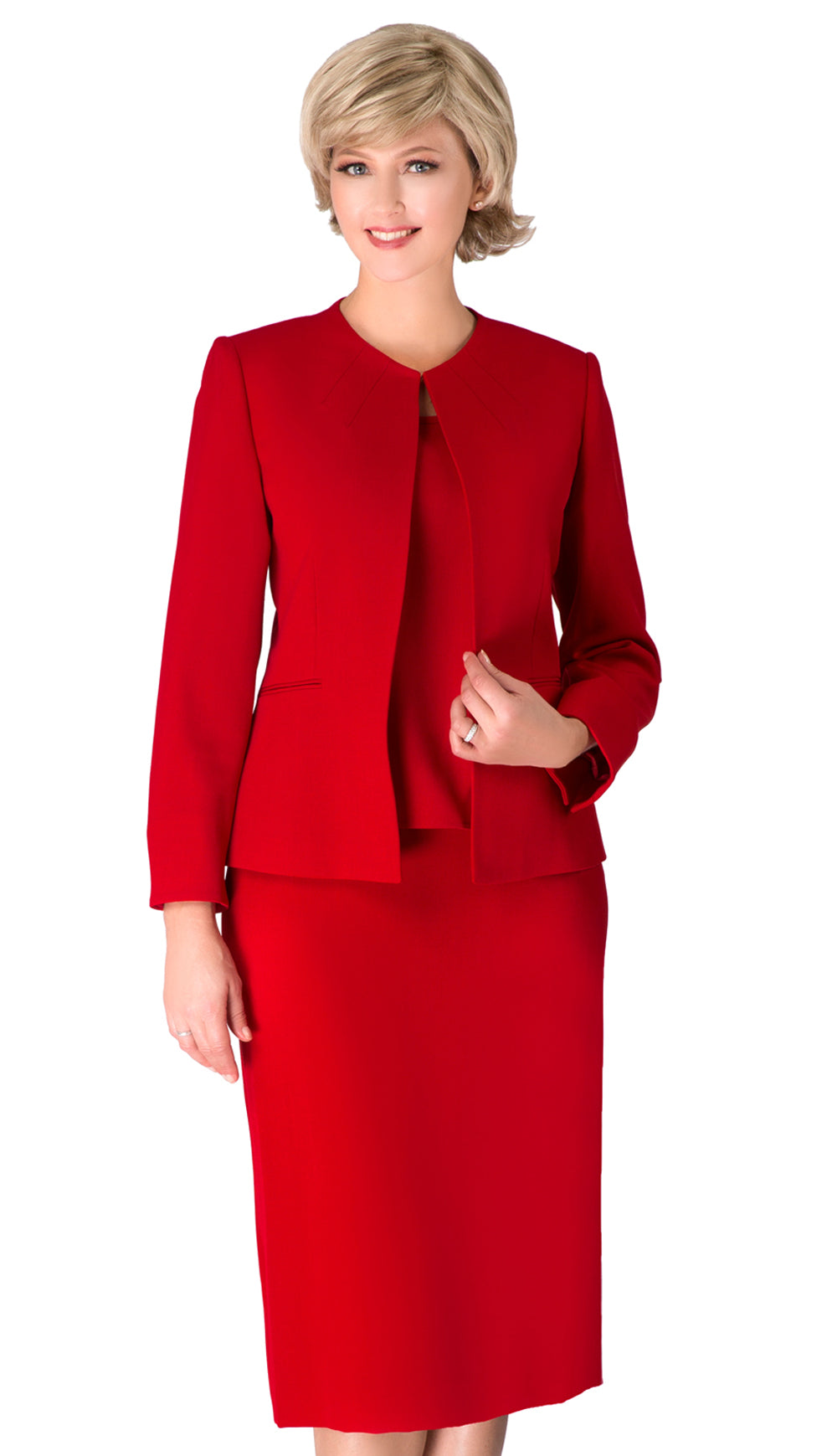 Giovanna S0721-RE-CO ( 3pc Renova Ladies Suit For Church With Collarless Jacket )