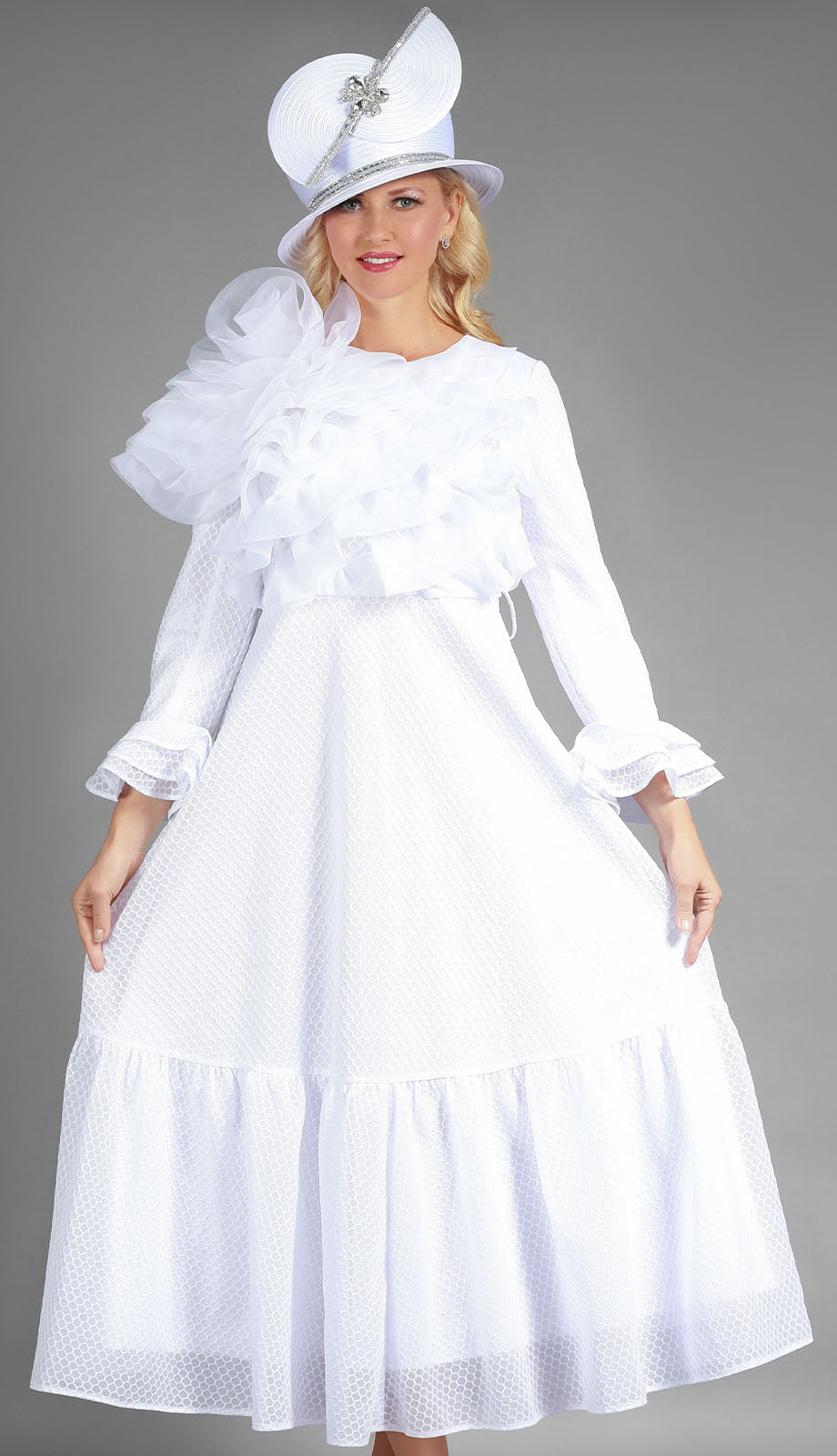 Giovanna D1674-WHT-H Church Hat