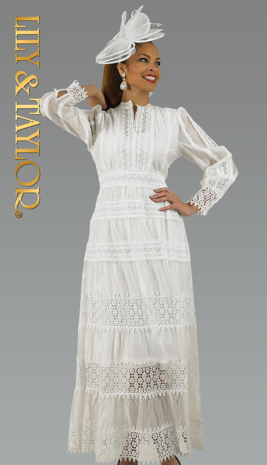 Lily And Taylor 5038-WHT-QS Church Dress