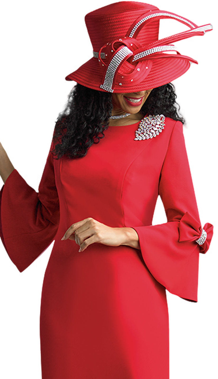 Lily And Taylor 4154-RED Church Dress
