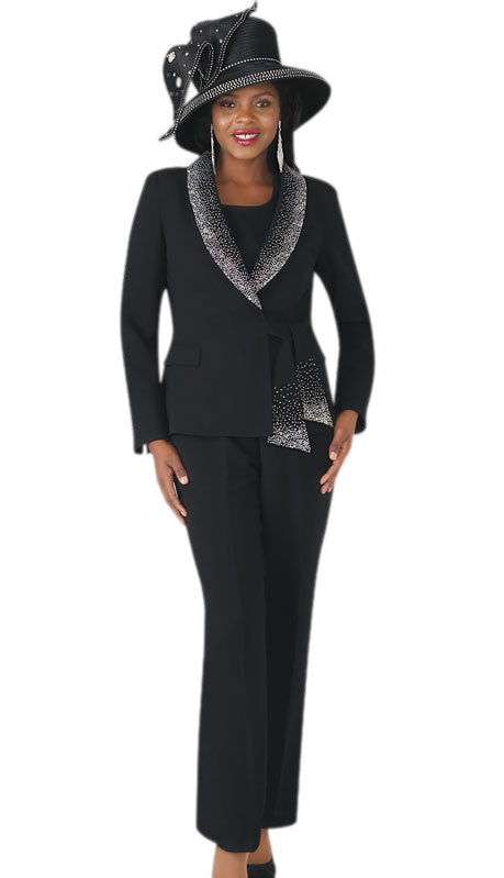 Lily And Taylor 4373-BL Church Suit - Hat